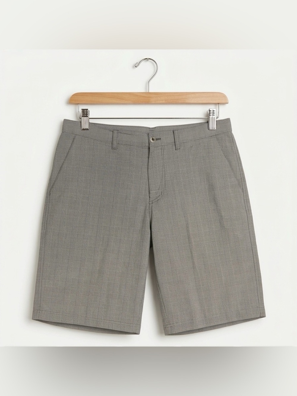 Patagonia Black Grey Plaid‎ Shorts Classic Outdoors Flat Front Nylon